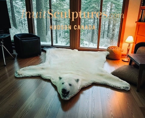 Tapis original en peau d'ours polaire