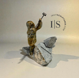 VINTAGE 7" Eskimo Carver at the Quarry by Late Kellipalik Qimirpik *Love of the Art*