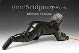 VINTAGE 11" Eskimo Hunter with Spear by Isaaci Etidloie *Cloak and Dagger*