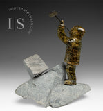 VINTAGE 7" Eskimo Carver at the Quarry by Late Kellipalik Qimirpik *Love of the Art*