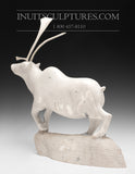 21" Museum Sculpture Camouflage Caribou (2001) by Master Carver Moses Koonark