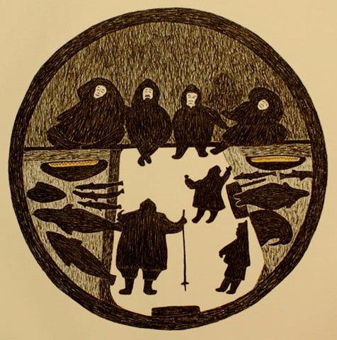 1983 IGLOO SCENE by Oshoochiak Pudlat