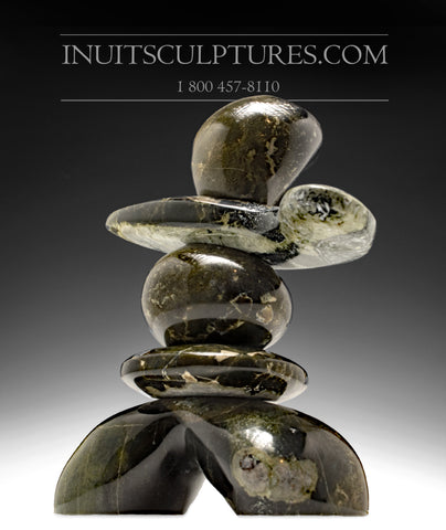 9" Dark Inukshuk by Paul Bruneau